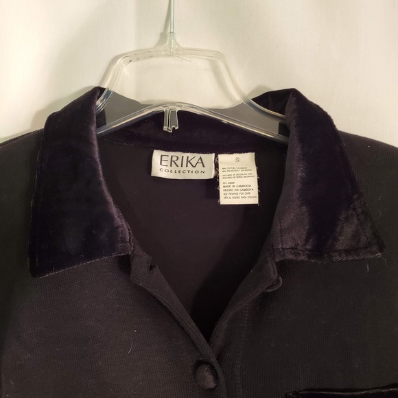3for$25 button down black soft velvet long sleeve - Picture 5 of 6